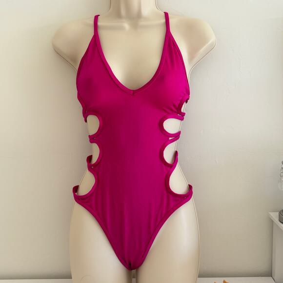 Vintage Y2K Frederick's of Hollywood 1 Pc Monokini Swimsuit